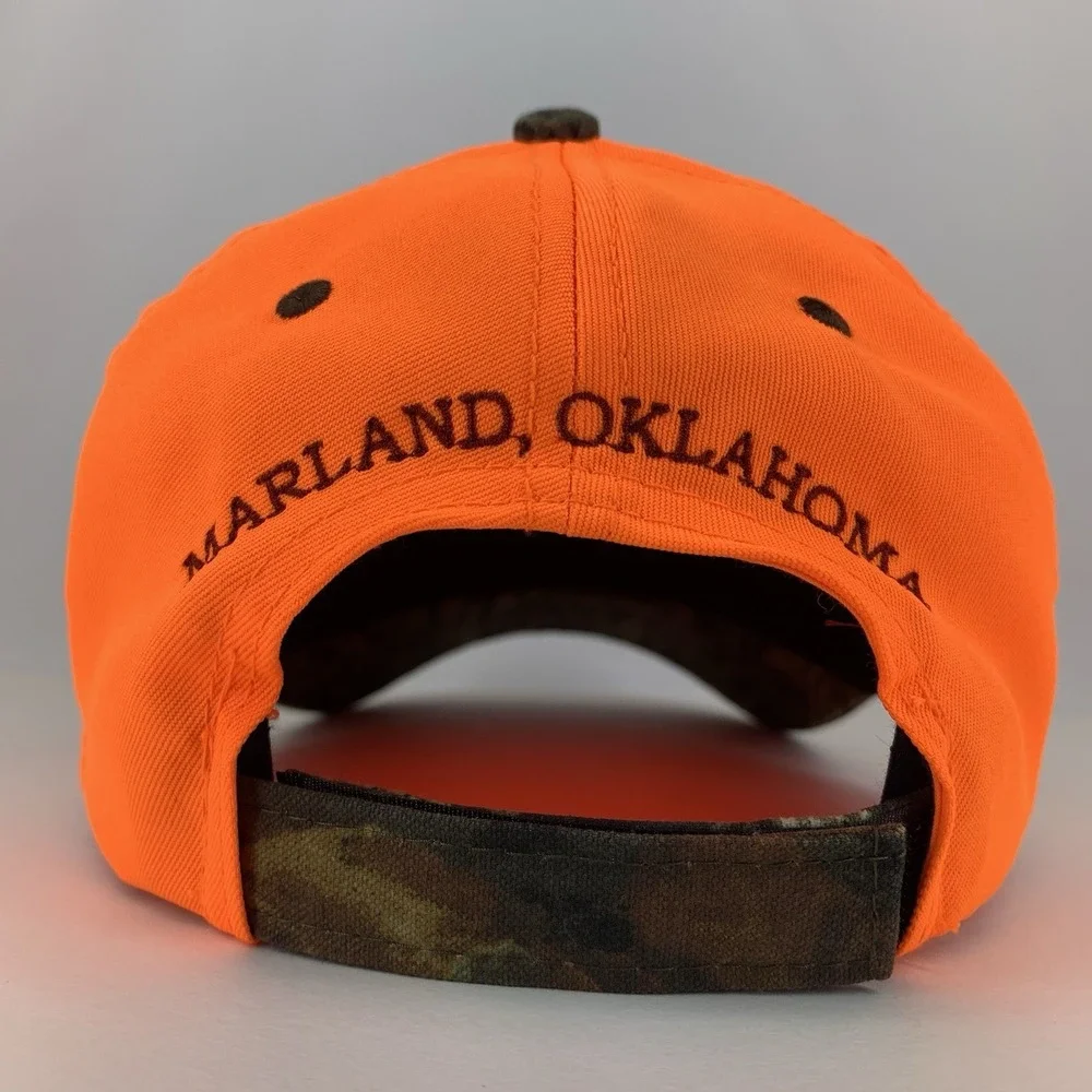 Red Rock Ranch Hat Marland OK Blaze Orange Camo Adjustable Structured Cap